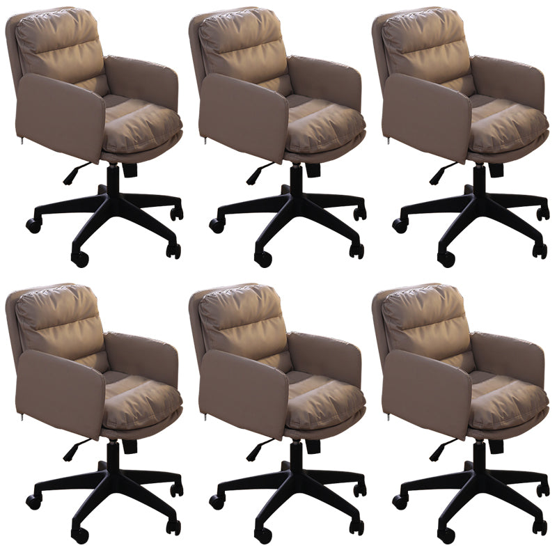 Modern Office Chair Armless Leather Adjustable Seat Height Swivel Chair with Wheels