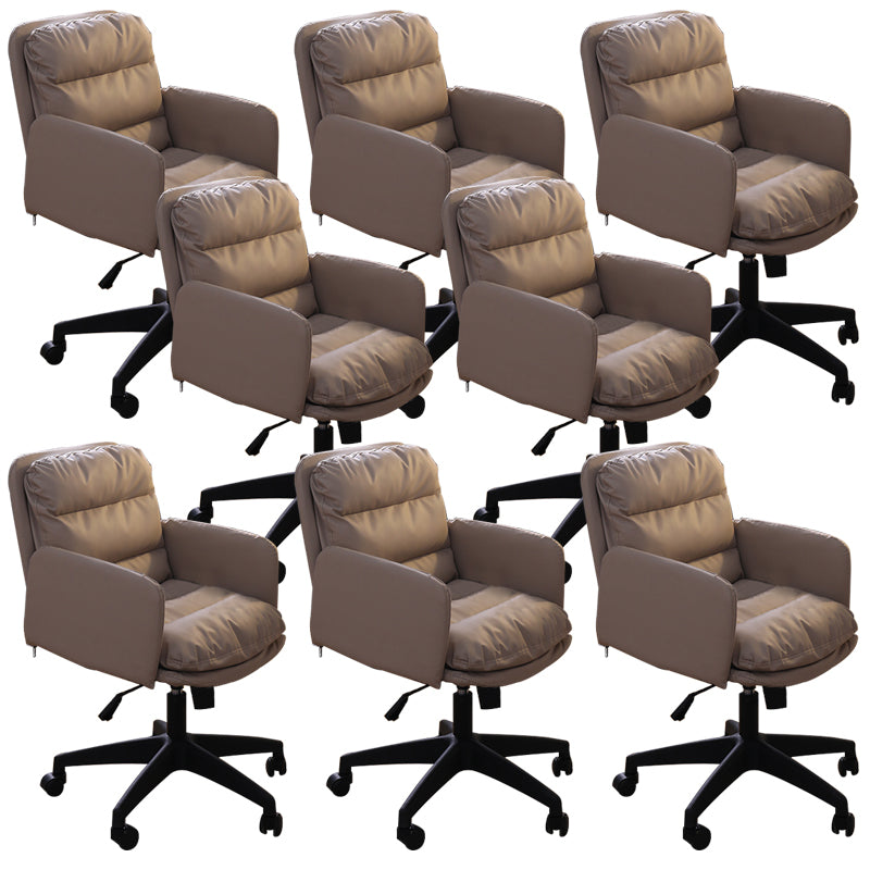 Modern Office Chair Armless Leather Adjustable Seat Height Swivel Chair with Wheels