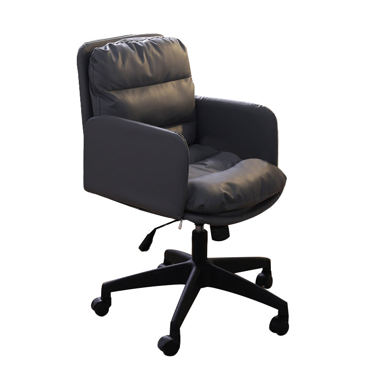 Modern Office Chair Armless Leather Adjustable Seat Height Swivel Chair with Wheels