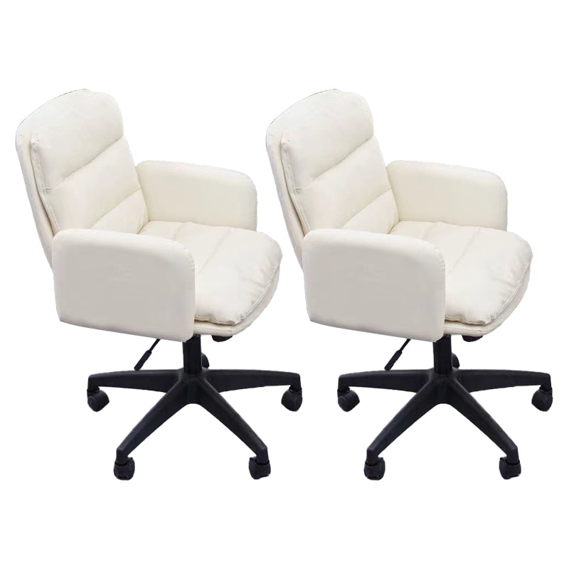 Modern Office Chair Armless Leather Adjustable Seat Height Swivel Chair with Wheels