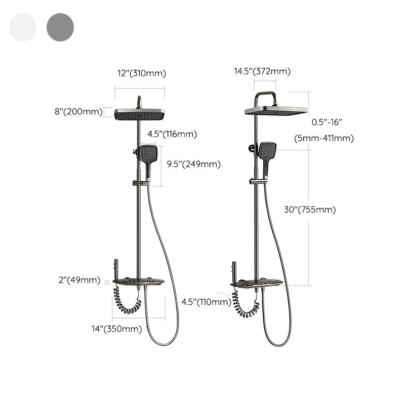 Modern Shower System Solid Color Dual Shower Head Shower Set with Slide Bar