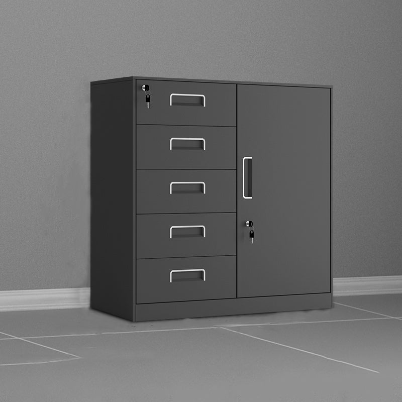 Contemporary File Cabinet Steel Frame Fire-Resistant Key Lock File Cabinet