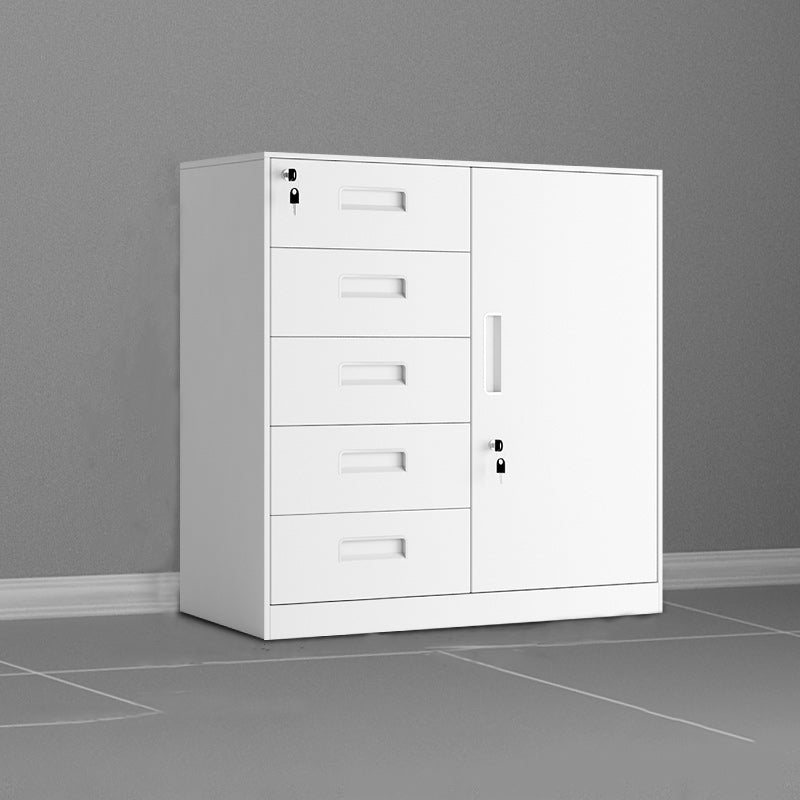 Contemporary File Cabinet Steel Frame Fire-Resistant Key Lock File Cabinet