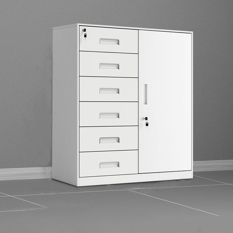 Contemporary File Cabinet Steel Frame Fire-Resistant Key Lock File Cabinet