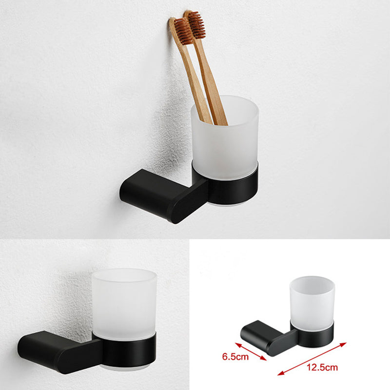 Contemporary Bathroom Accessory As Individual Or As a Set in Black Metal