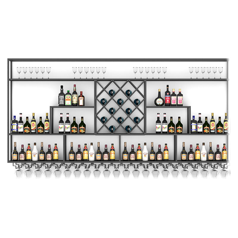 Modern Style Wine Rack Iron Shelf Wall Mounted Wine Rack for Bar