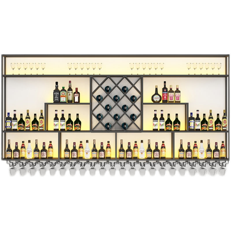 Modern Style Wine Rack Iron Shelf Wall Mounted Wine Rack for Bar