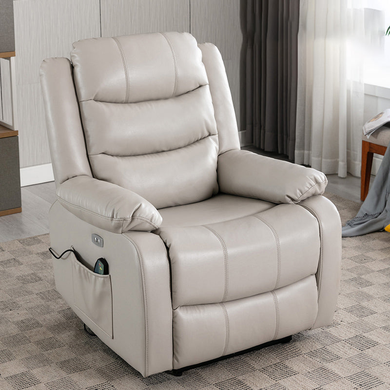 Contemporary Home Theater Recliner Manual-Push Botton Metal Solid Color Indoor