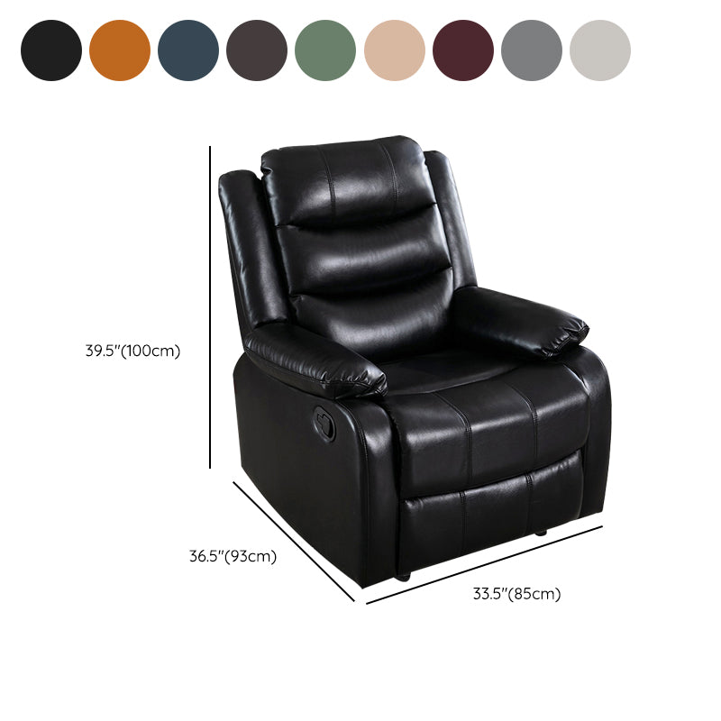 Contemporary Home Theater Recliner Manual-Push Botton Metal Solid Color Indoor