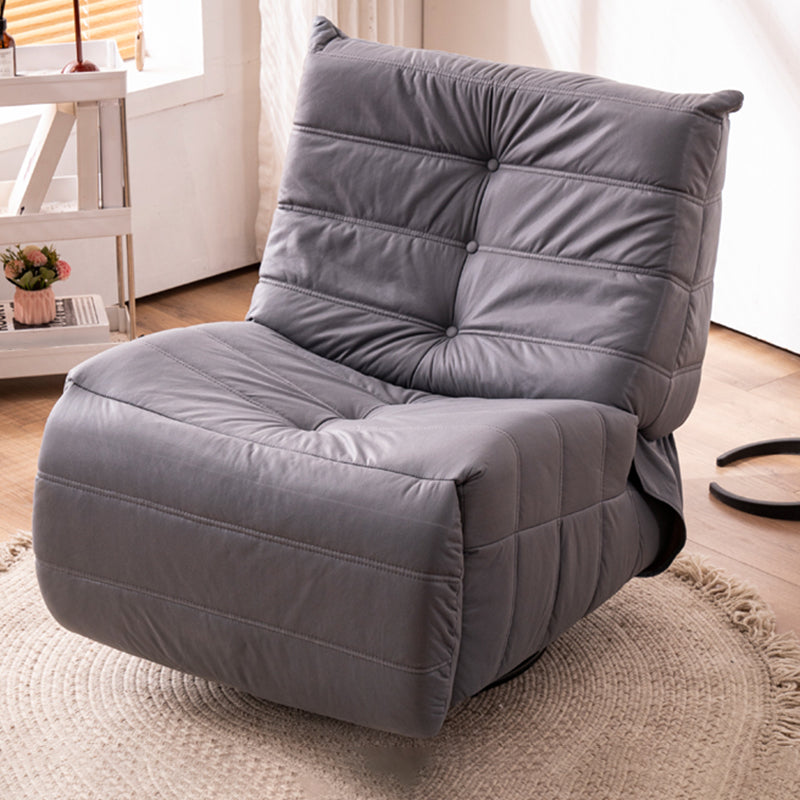 Contemporary Recliner Chair Solid Color Indoor Swivel Rocker Tufted Back