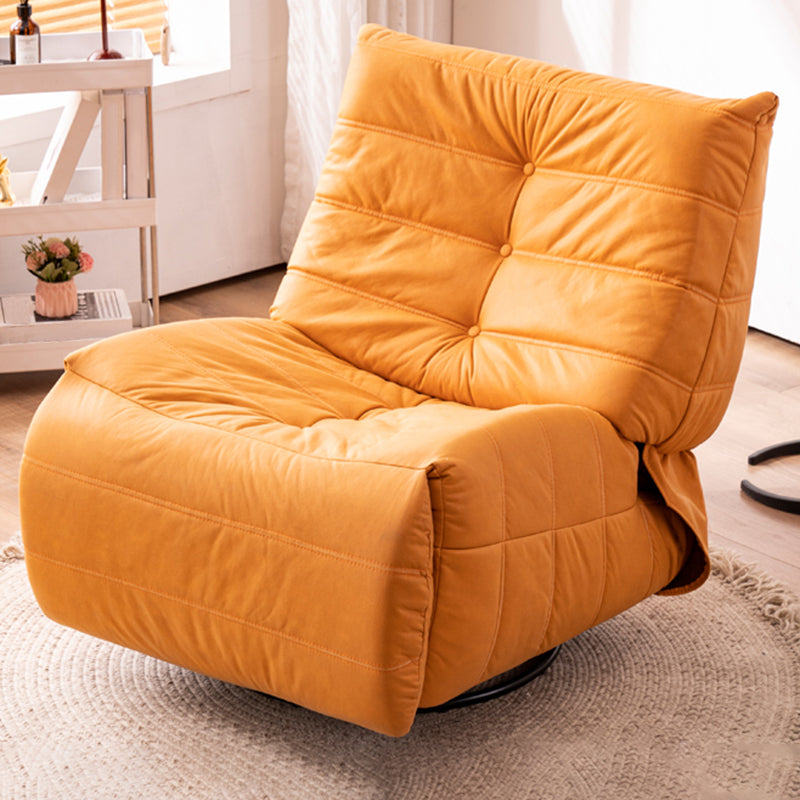 Contemporary Recliner Chair Solid Color Indoor Swivel Rocker Tufted Back