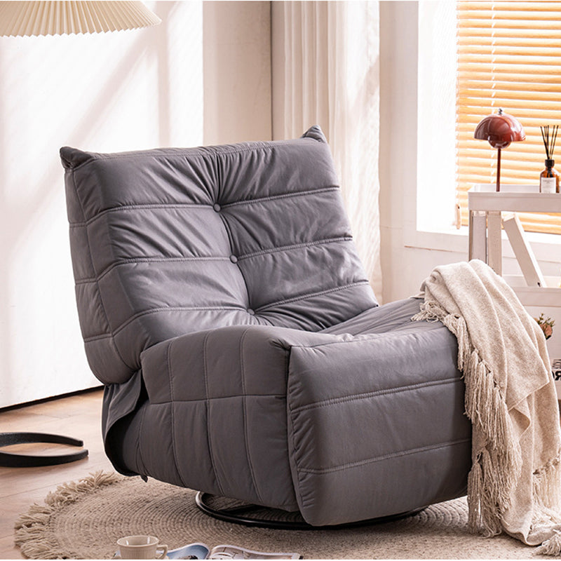 Contemporary Recliner Chair Solid Color Indoor Swivel Rocker Tufted Back