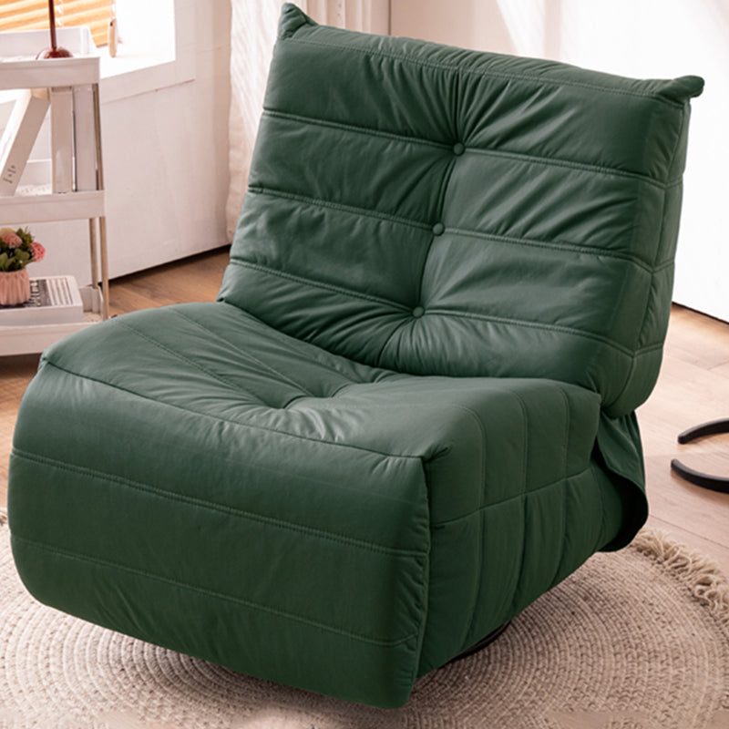 Contemporary Recliner Chair Solid Color Indoor Swivel Rocker Tufted Back