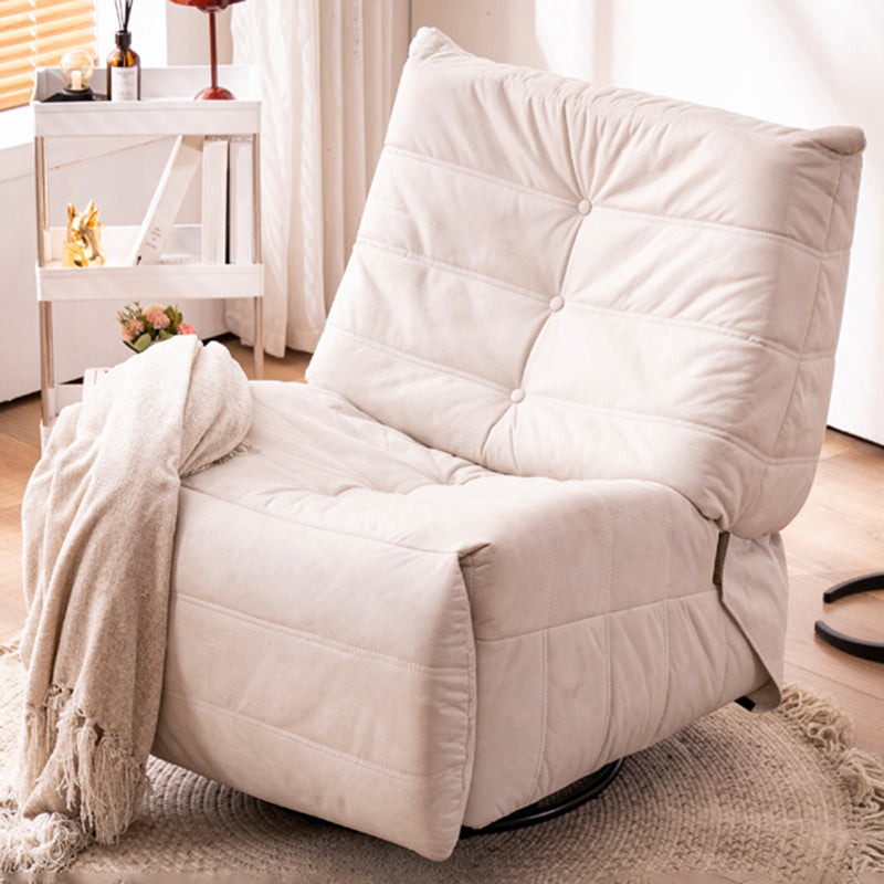 Contemporary Recliner Chair Solid Color Indoor Swivel Rocker Tufted Back