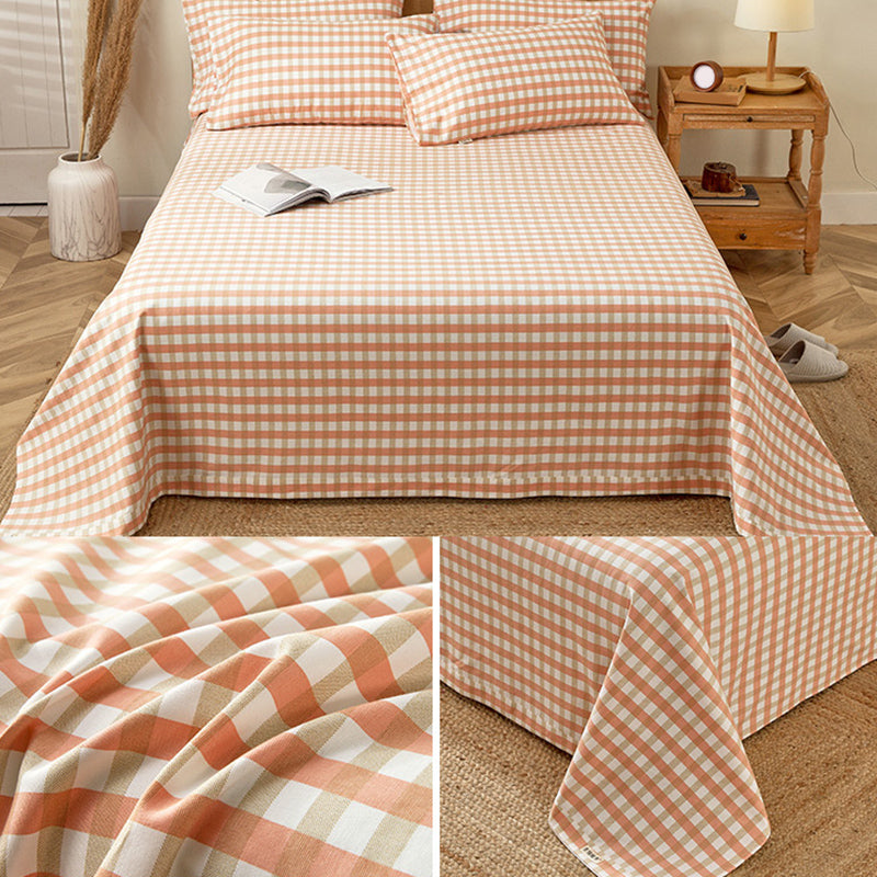 Trendy 100 Cotton Bed Sheet Striped Pattern Non-Pilling Fade Resistant Bed Sheet