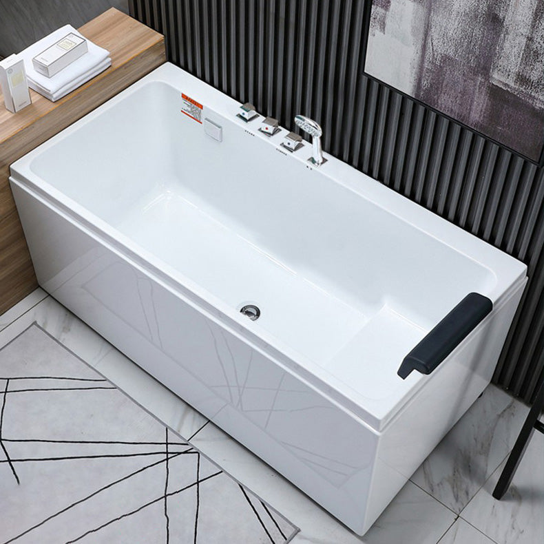 Flat Bottom Soaking Bath Tub Antique Finish Rectangular Modern Bathtub