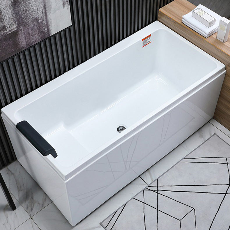 Flat Bottom Soaking Bath Tub Antique Finish Rectangular Modern Bathtub