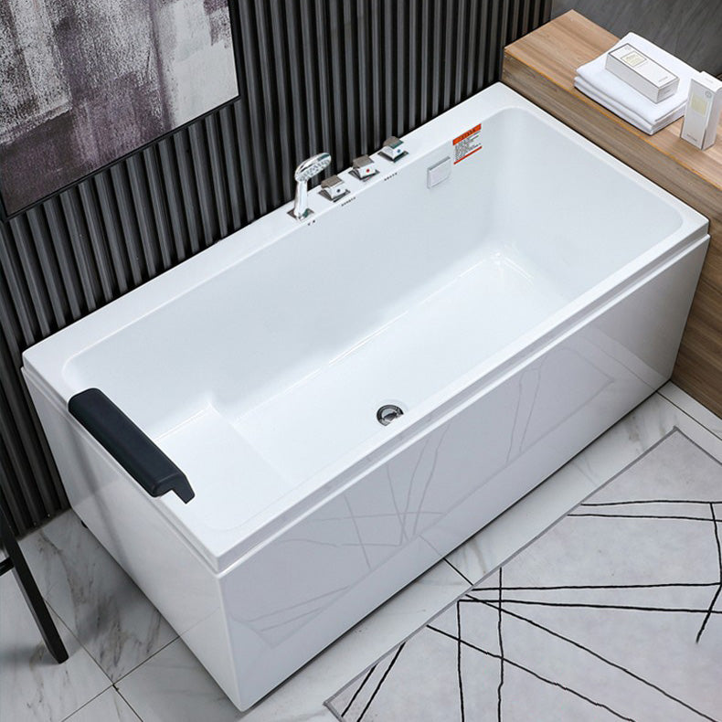 Flat Bottom Soaking Bath Tub Antique Finish Rectangular Modern Bathtub