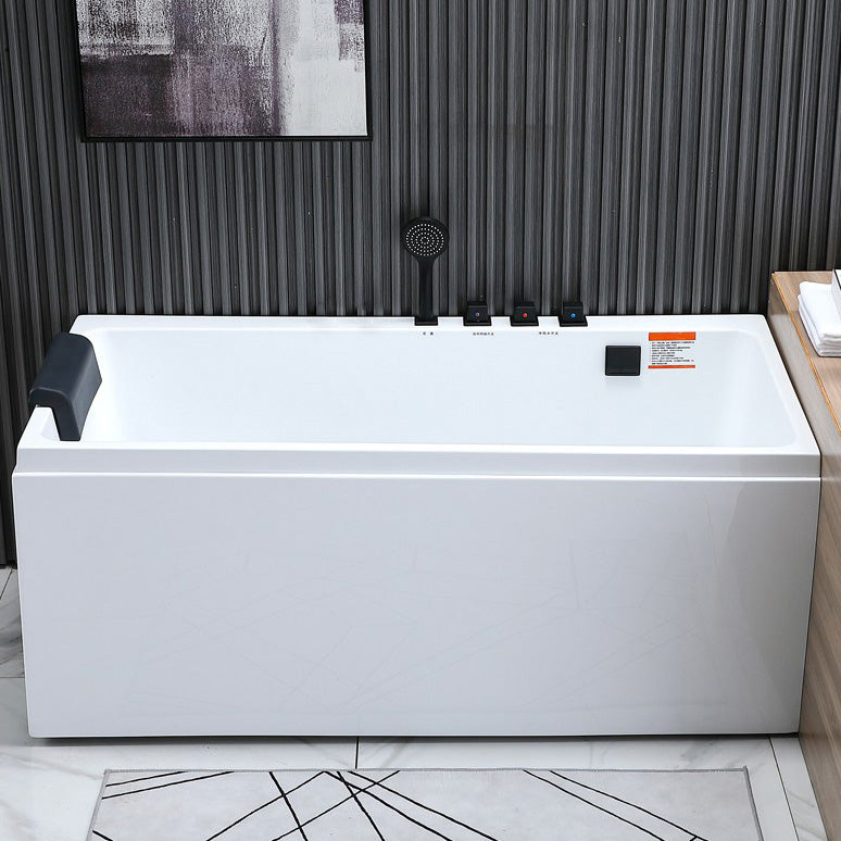 Flat Bottom Soaking Bath Tub Antique Finish Rectangular Modern Bathtub