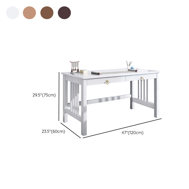 Solid Wood Kids Desk 23.6"W Child Desk Writing Desk with Drawer