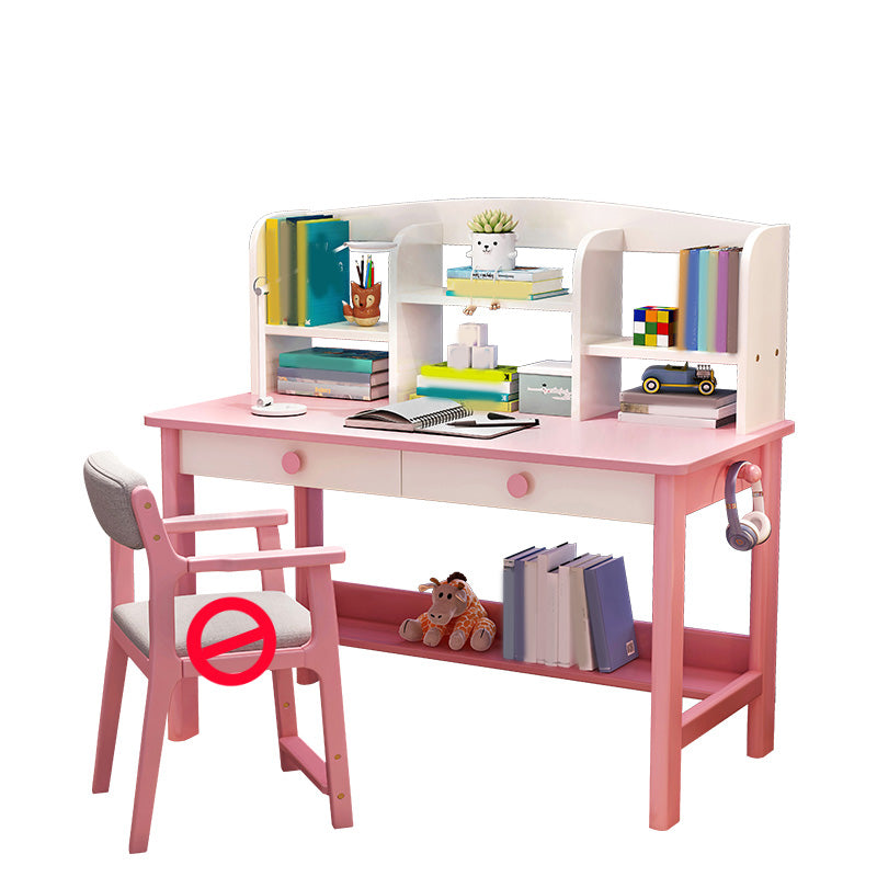 23.6" Width Kids Desks Solid Wood Writing Desks with Storage Drawer