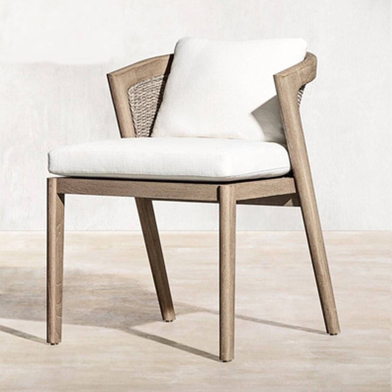 Contemporary Solid Wood Patio Chairs with Arm Patio Dining Chair