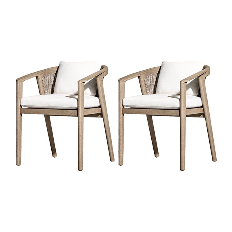 Contemporary Solid Wood Patio Chairs with Arm Patio Dining Chair