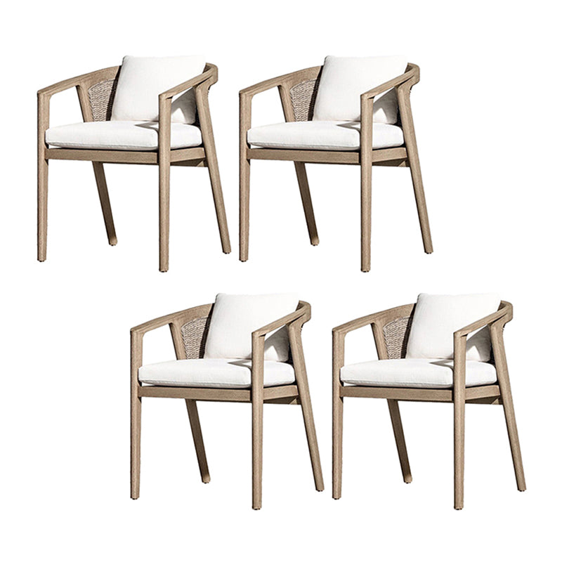 Contemporary Solid Wood Patio Chairs with Arm Patio Dining Chair