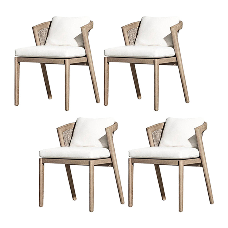 Contemporary Solid Wood Patio Chairs with Arm Patio Dining Chair