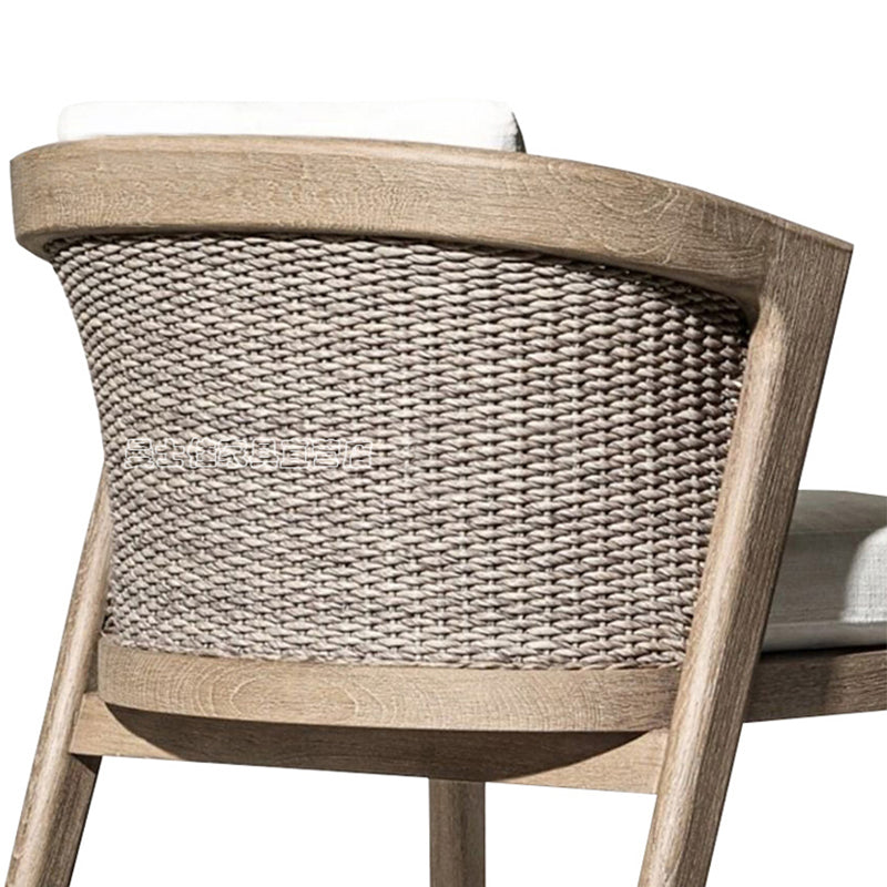 Contemporary Solid Wood Patio Chairs with Arm Patio Dining Chair