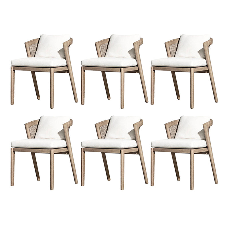 Contemporary Solid Wood Patio Chairs with Arm Patio Dining Chair