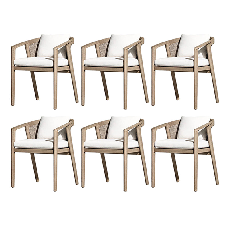 Contemporary Solid Wood Patio Chairs with Arm Patio Dining Chair