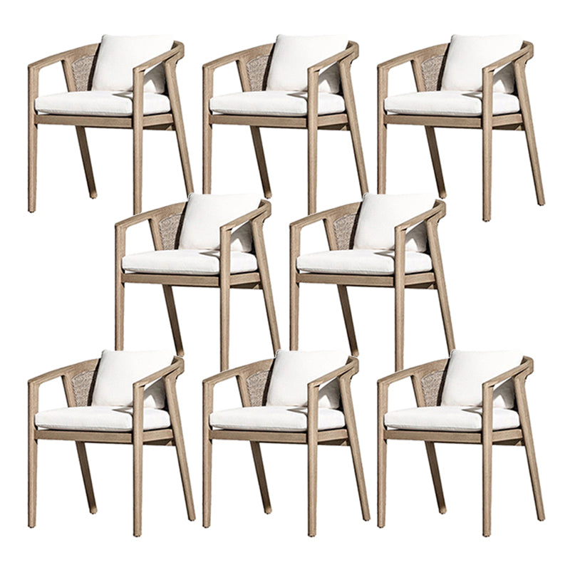 Contemporary Solid Wood Patio Chairs with Arm Patio Dining Chair