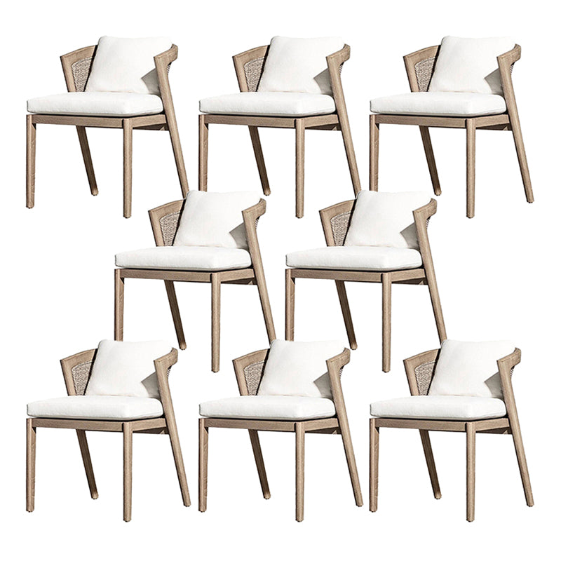 Contemporary Solid Wood Patio Chairs with Arm Patio Dining Chair