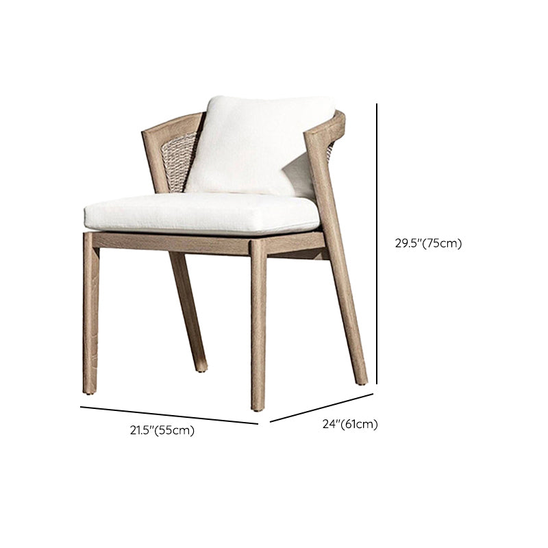 Contemporary Solid Wood Patio Chairs with Arm Patio Dining Chair