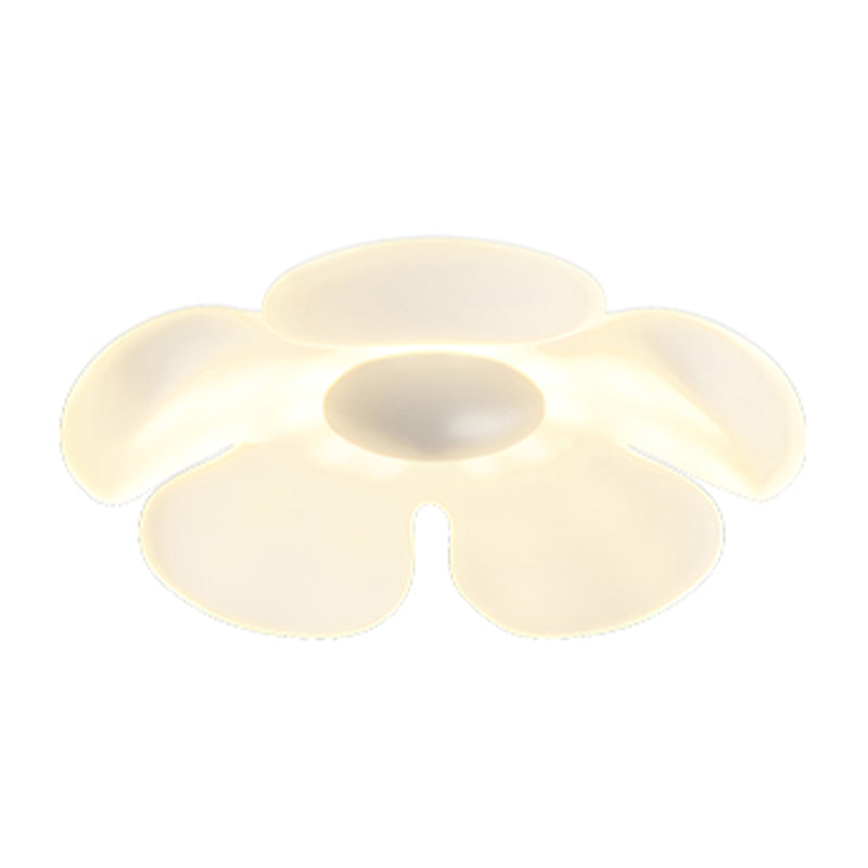 LED Modern Flush Mount Flower Shape Ceiling Light with Plastic Shade for Living Room