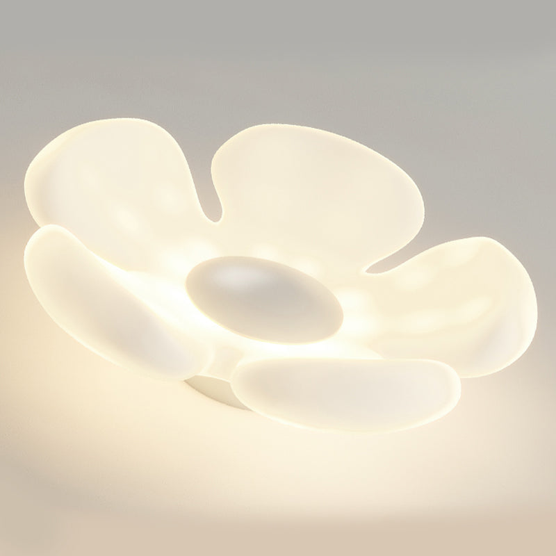 LED Modern Flush Mount Flower Shape Ceiling Light with Plastic Shade for Living Room