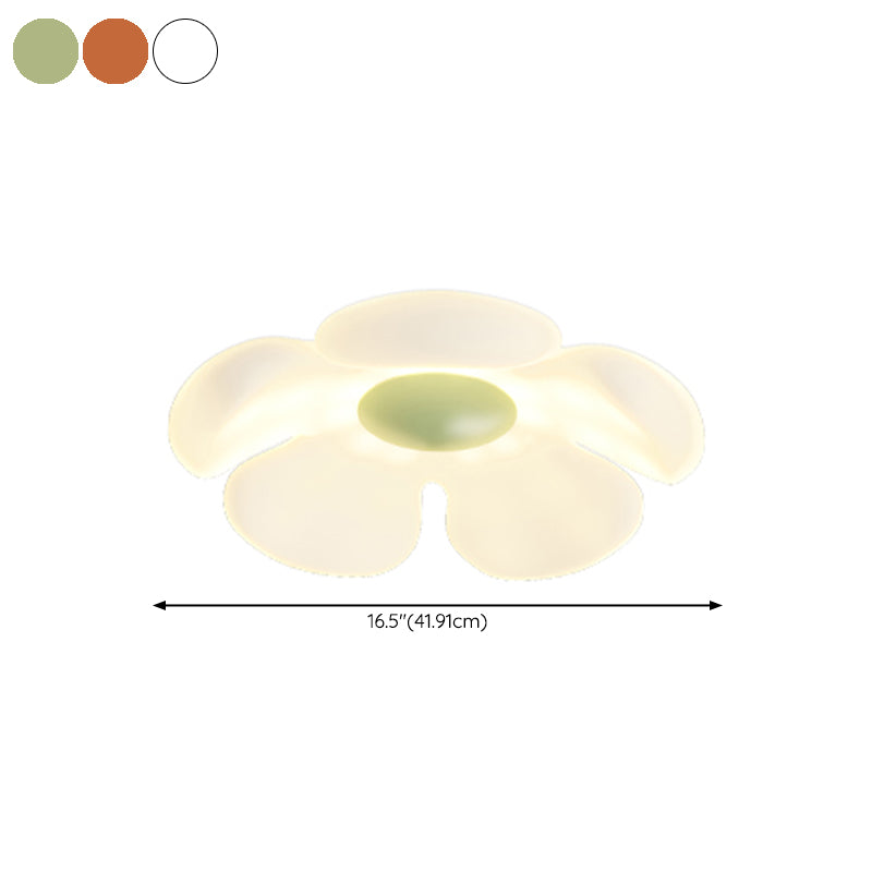 LED Modern Flush Mount Flower Shape Ceiling Light with Plastic Shade for Living Room