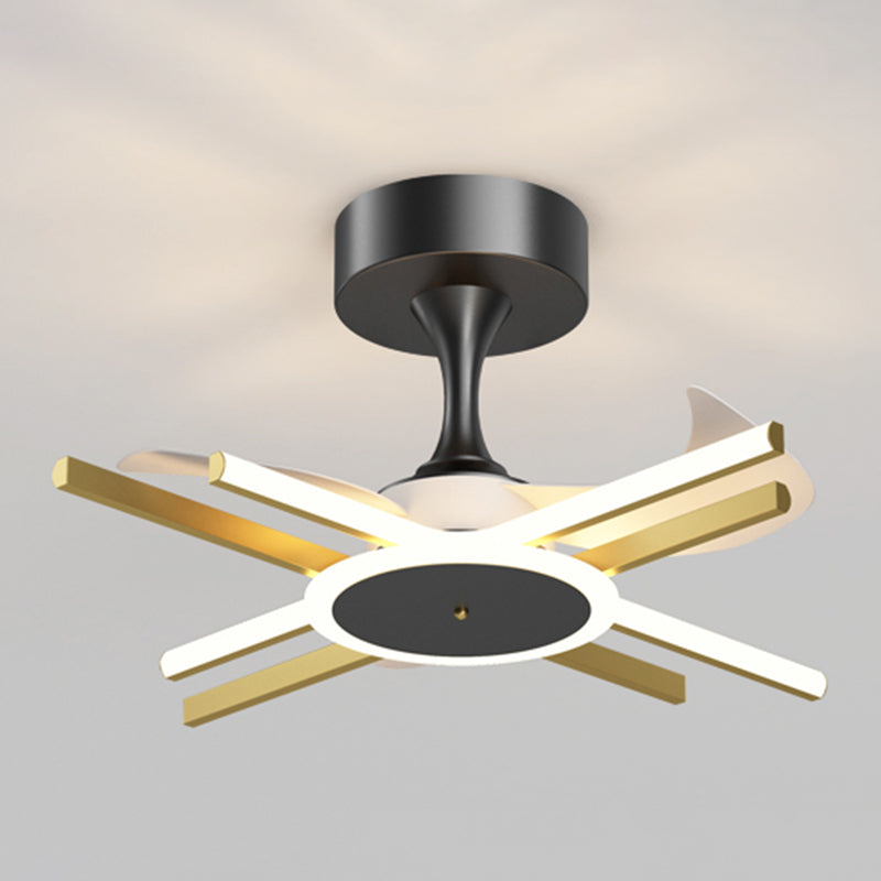 Sphere LED Modern Ceiling Fan Lighting in Black & Gold Contemporary Fan Ceiling