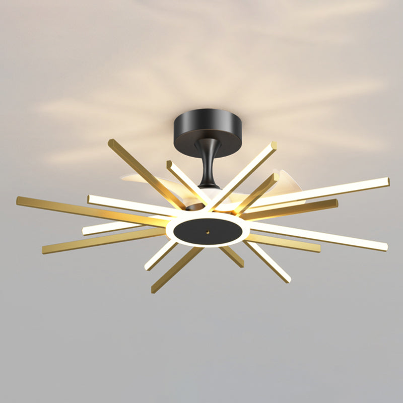 Sphere LED Modern Ceiling Fan Lighting in Black & Gold Contemporary Fan Ceiling