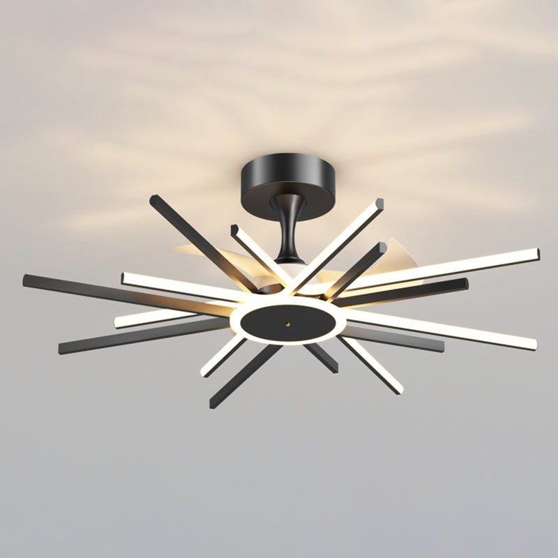 Sphere LED Modern Ceiling Fan Lighting in Black & Gold Contemporary Fan Ceiling