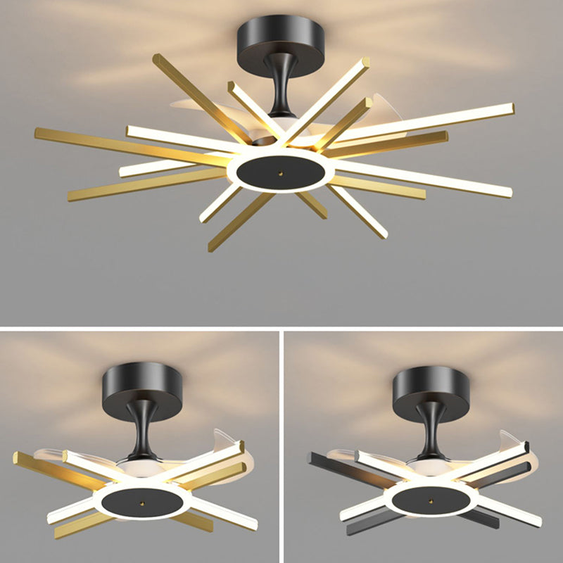 Sphere LED Modern Ceiling Fan Lighting in Black & Gold Contemporary Fan Ceiling