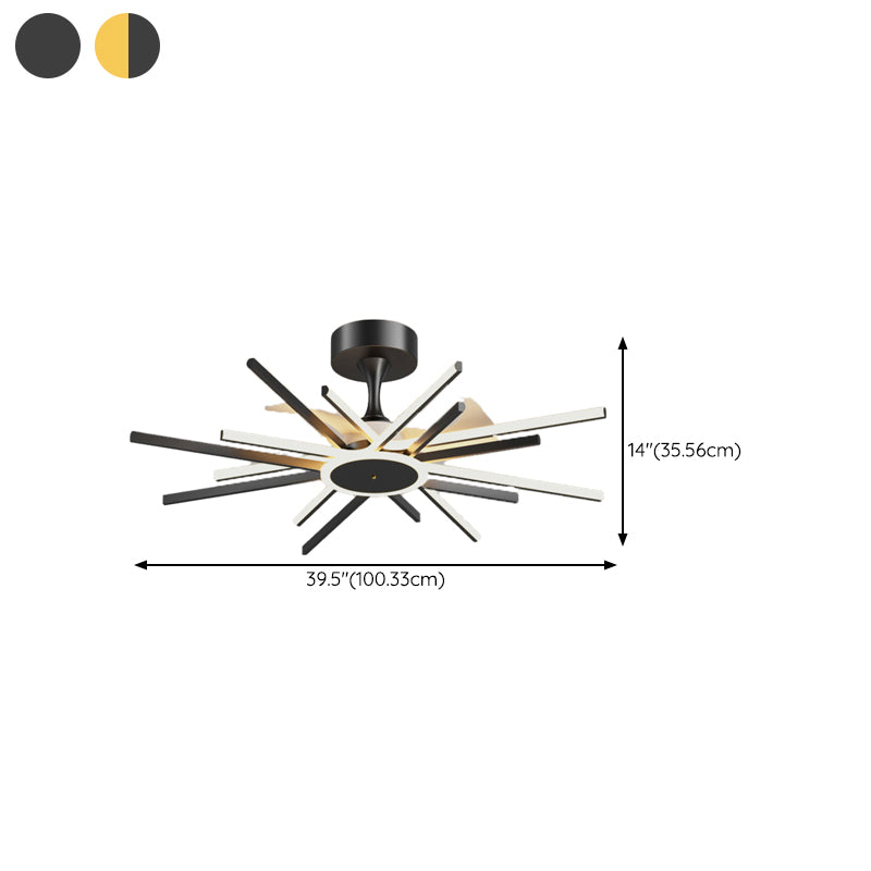 Sphere LED Modern Ceiling Fan Lighting in Black & Gold Contemporary Fan Ceiling