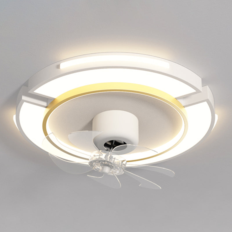 Geometric Modern Ceiling Fan in Black / Gold LED Fan Light Ceiling Fixture