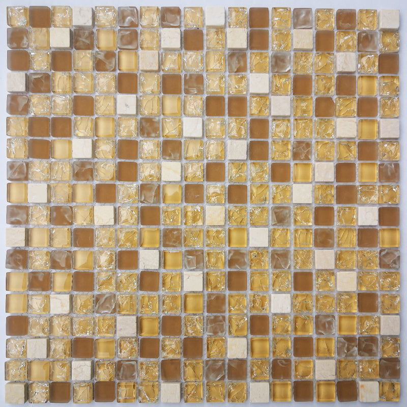 Glass Mosaic Tile Square Shape Wall Tile with Fade Resistant