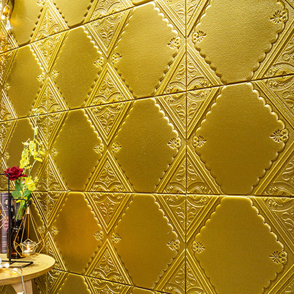 Modern Wall Panels Waterproof 3D Floral Print Peel and Stick Wall Paneling