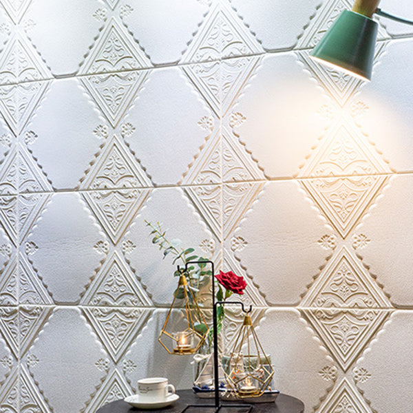 Modern Wall Panels Waterproof 3D Floral Print Peel and Stick Wall Paneling