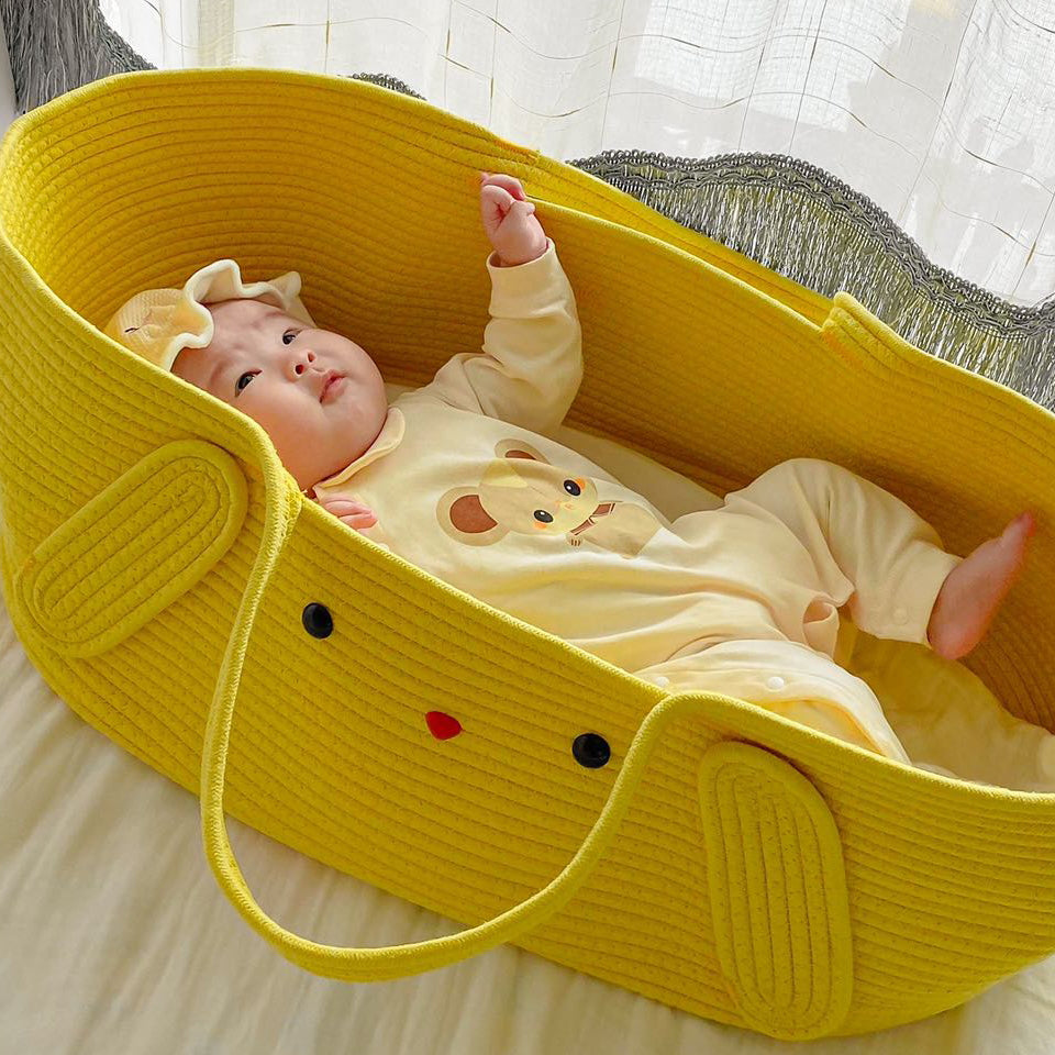 Fabric Oval Moses Basket Portable and Folding Moses Basket for Baby