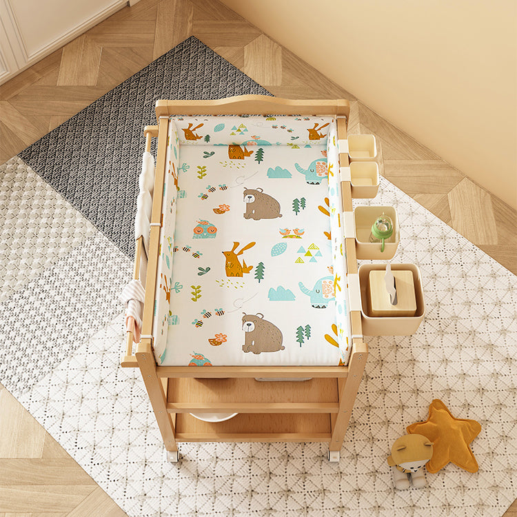 Modern Solid Wood Baby Changing Table Arch Top Changing Table