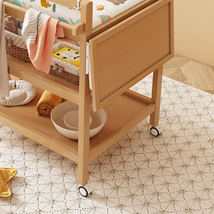 Modern Solid Wood Baby Changing Table Arch Top Changing Table